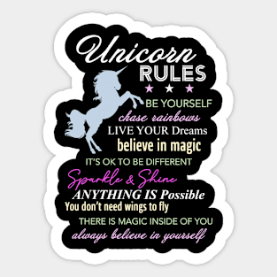 Unicorn Rules Graphic Sticker